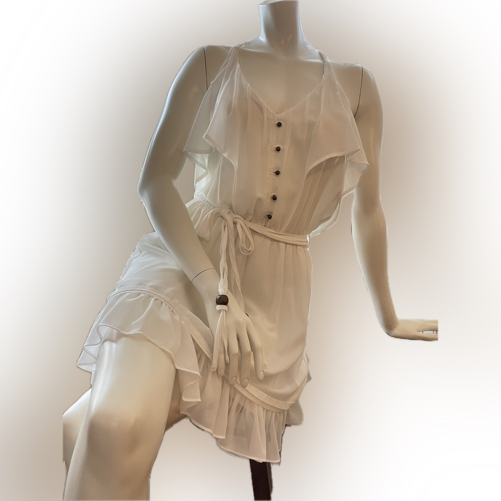 Sundress Mini, Halter Style, White, Size Medium